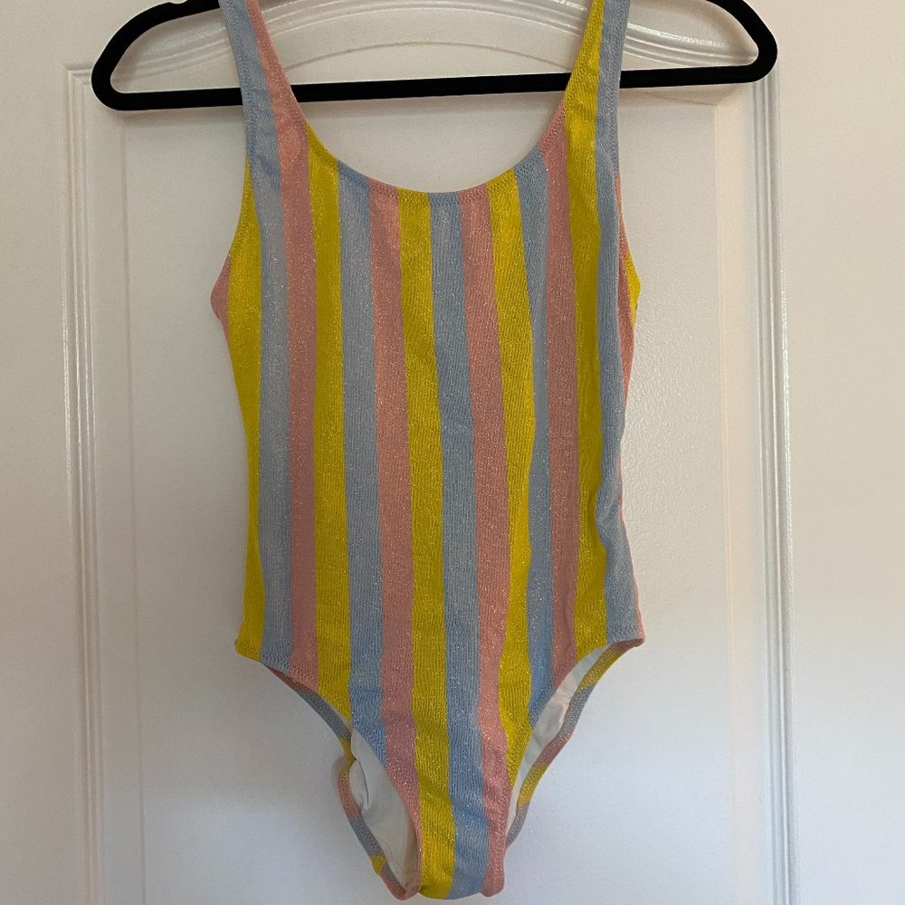 Solid & Striped One Piece Swimsuit – Anne One Piece in Maui Shimmer